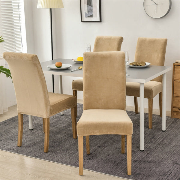 Suede Velvet Chair Covers - Beige