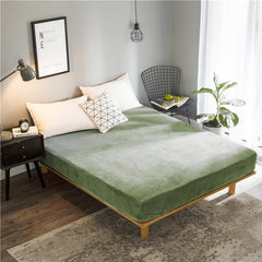 Velvet Fitted Sheet - Olive Green