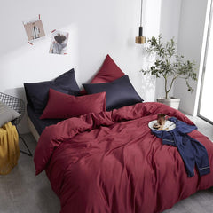 4 Pillows Cotton Sateen Bed Sheet - Maroon
