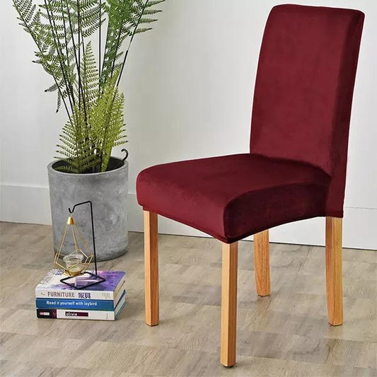 Suede Velvet Chair Covers - Maroon